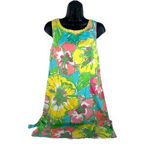 Lilly Pulitzer Delia Floral Lace Shift Shorely Cotton Dress Sleeveless Size 4